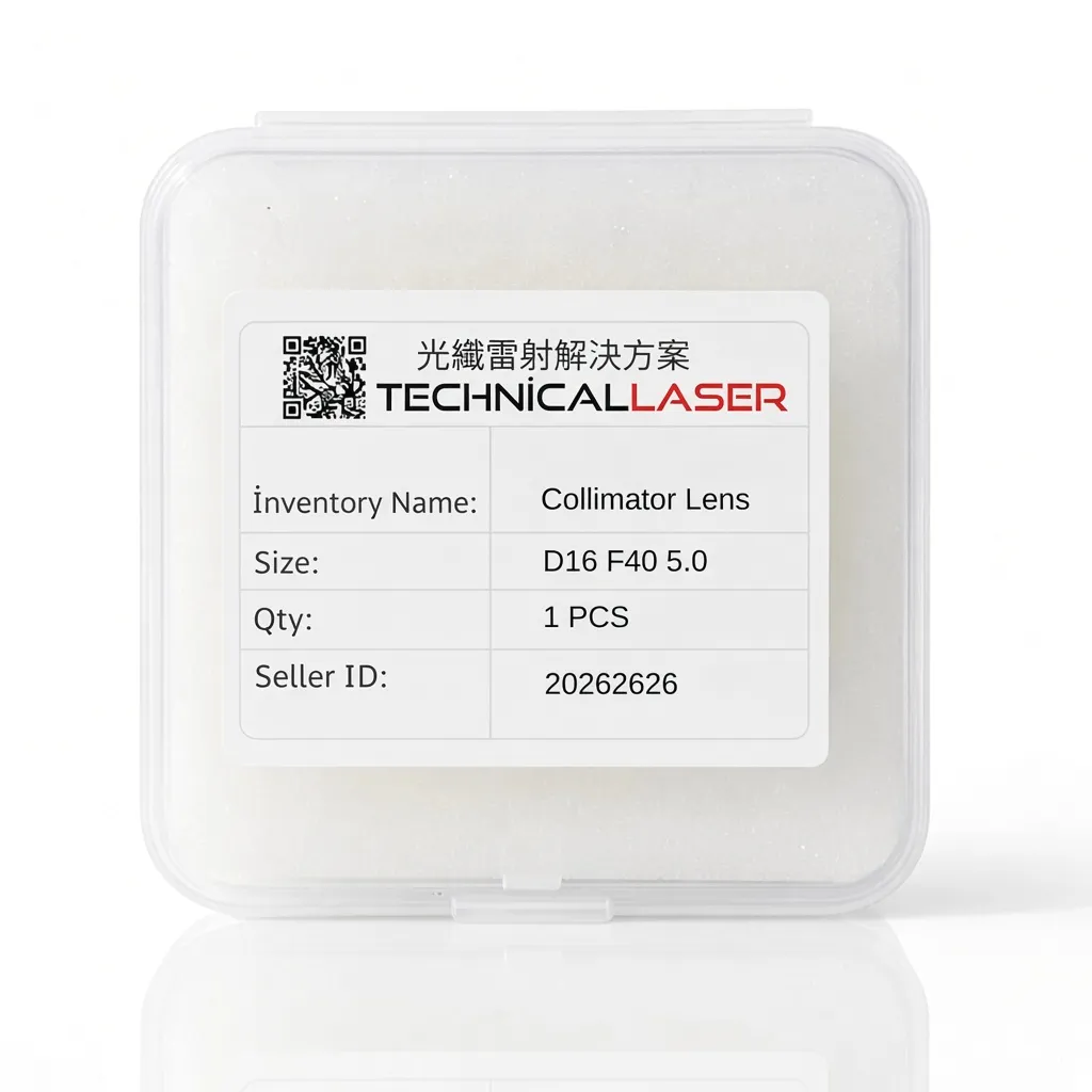 d20 f40 5.0 fiber lazer kolimatör lens - 20 mm çap, 50 mm odak, 1064 nm AR kaplamalı kuvars mercek